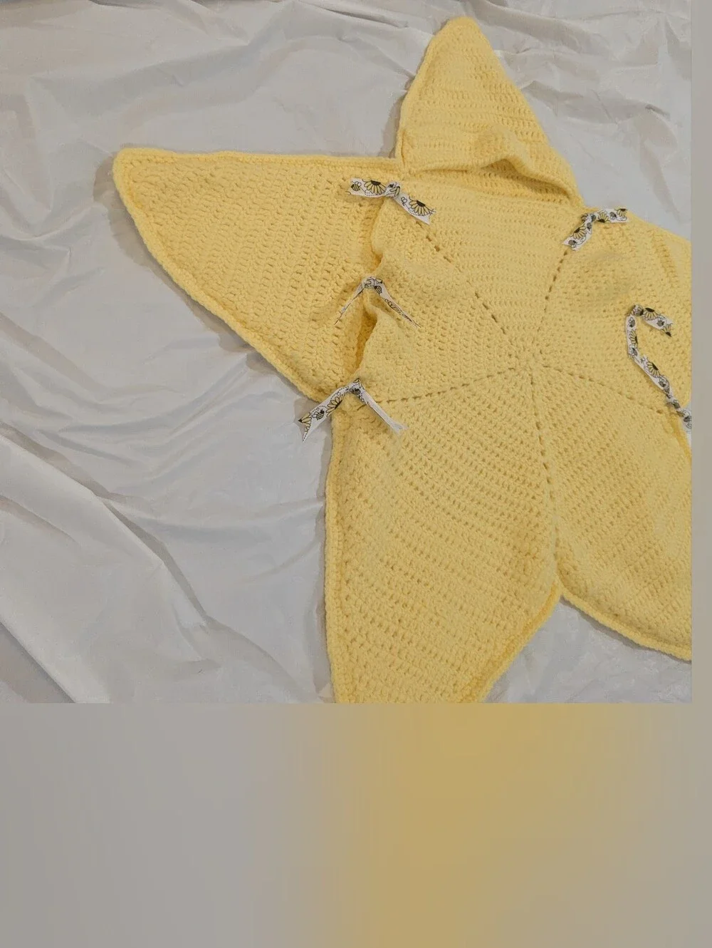 🔥Handmade Yellow Star-Shaped Baby/Child Hooded Wrap 0-4;6 Months